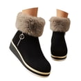 thumbnail image 2 of Aihuaihua Women's Lined Fashion Boots Autumn Winter Short Wedge Heeled Waterproof Thick Sole Shoes for Work Office Business Casual, Suede Booties for Girls Snow Boots Anti 2025 Fasion, 2 of 9