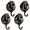 4 pack Gunmetal, variant on Heavy Duty Suction Cup Hooks for Shower, Vacuum Window Wreath Hanger, Rustproof Bathroom Towel Hooks, Removable No Drill, Silver, 4 Pack