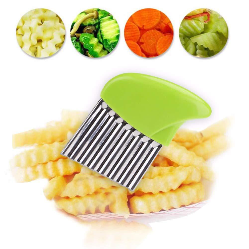 Multi-purpose Wave Potato Cutter and Teeth-shaped French Fry Maker -  Household Deep-grooved Thick Potato Slicer for Flower-shaped Vegetable  Cutting Tool-Yellow