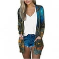 thumbnail image 2 of LOVZFMLL Cardigan pour Femmes Mode Décontractée Chemise Imprimée à Manches Longues avec Poches Cardigan, 2 of 5