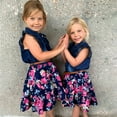 thumbnail image 6 of Lochas Girls Dresses Denim Floral Swing Skirt with Belt Girls Fashion Clothes for 3-4 Years,Blue, 6 of 7