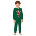 thumbnail image 5 of CUZIBR Kids Boys Girls Pajamas Christmas Loungewear Set Long Sleeve Crew Neck Tops And Pants 2 PC Santa Claus Graphic Cool Fall Homewear,Green,6-7 Years, 5 of 7