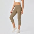thumbnail image 4 of PEIBang Women's Quick Dry Slim Fit Capri Athletic Pants,Elastic High Rise Side Split Stretch Calf Leggings for Daily Loungewear, 4 of 8