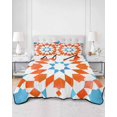 thumbnail image 3 of Orange Blue Boho Twin Size Down Alternative Comforter, Lightweight Comforter Quilt Bedding Set with Pillow Shams Modern Ethnic Abstract Geometric All Seasons Bed Comforter Duvet Insert 68"x86", 3 of 7