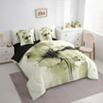 thumbnail image 3 of Manfei Rustic Flower Twin Bedding Sets 7-Piece,Vintage Floral Bedding Comforter Set,Beige Splatter Ink Sheet Sets,Luxury Bedroom Decor,Reversible, 3 of 8
