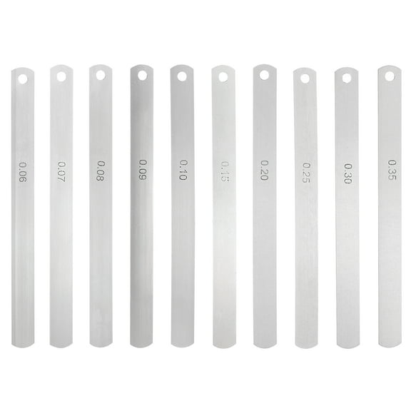 Uxcell 10 Pack Metric Steel Feeler Gauge, 0.06mm-0.35mm Thickness Filler Gauge,Valves, Guitar Gauge Gage Measuring Tool