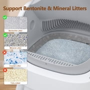 PetPivot Automatic Cat Litter Box Self-Cleaning with Safety Protection, Mat and Trash Bags Included, Grey