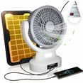 thumbnail image 2 of Ventilador Solar Recargable 8" Cargador De Celular Foco y Panel Solar Moreka FS-134, 2 of 6