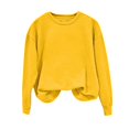thumbnail image 2 of Baqcunre Women's Loose Fit Crew-Neck Solid Color Top Womens Clothes Long Sleeve Shirts for Women Womens Shirts Womens Tops,Yellow,S, 2 of 4