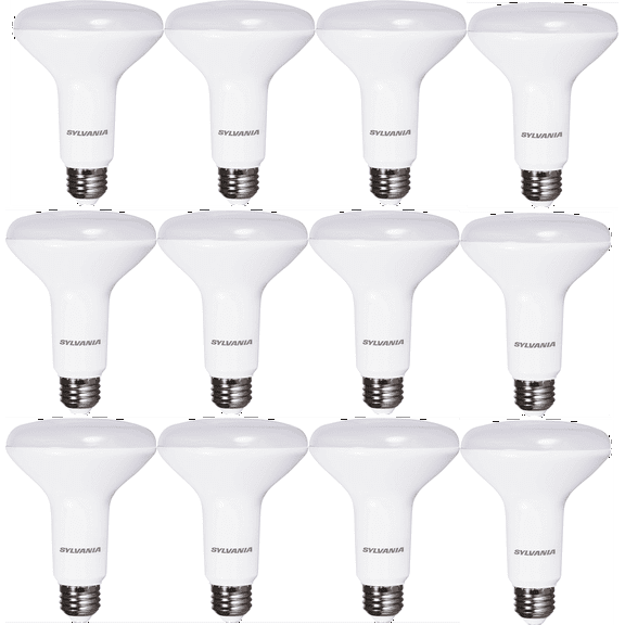 Sylvania 65W BR30 TruWave LED Light Bulb, 14 yr, Soft White, Dimmable, 12 pack