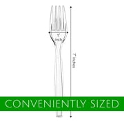 PLASTICPRO Disposable Plastic Forks Heavyweight Utensils Silverware, Clear, Pack of 100