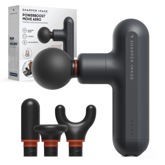 Sharper Image® Powerboost Move® Aero Portable Percussion Massager, Grey