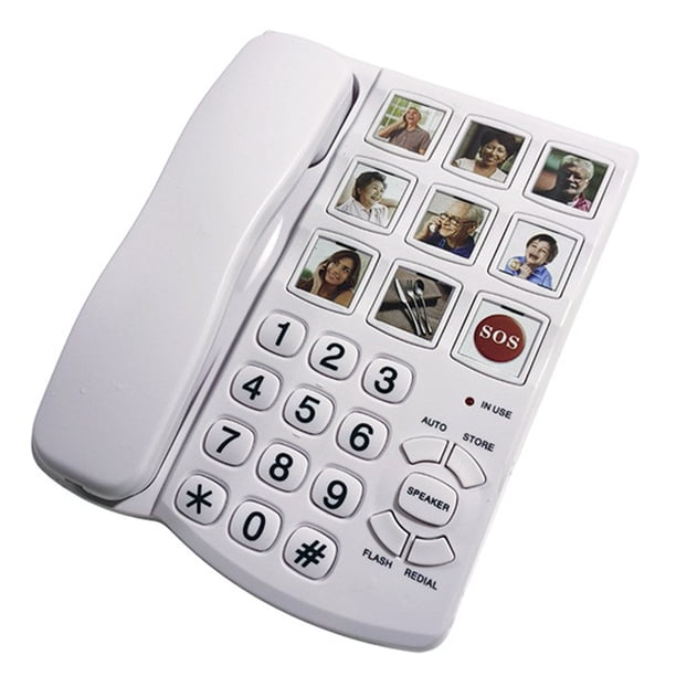 Methold Teléfono con cable y botones grandes para personas mayores con problemas de audición. Teléfonos móviles para personas con Teléfono y Comunicación