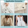 thumbnail image 5 of 6 Pcs Women's Rhinestone Button Cover Black Cufflinks Button Cover 1 inch Diameter Flower Shape Detachable Alloy Snap Button Clips Buttons Jewelry for Clothes Shirt Decoration Black, 5 of 9