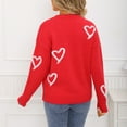 thumbnail image 4 of Kaliqueen Womens Sweater Crew Neck Heart Embroidery Knit Pullover Tops Casual Long Sleeve Loose Fit Trendy Outfits, 4 of 9