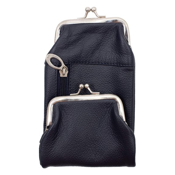 Genuine Leather Cigarette Soft Case Tobacco Lighter Coin Holder Double Clasp