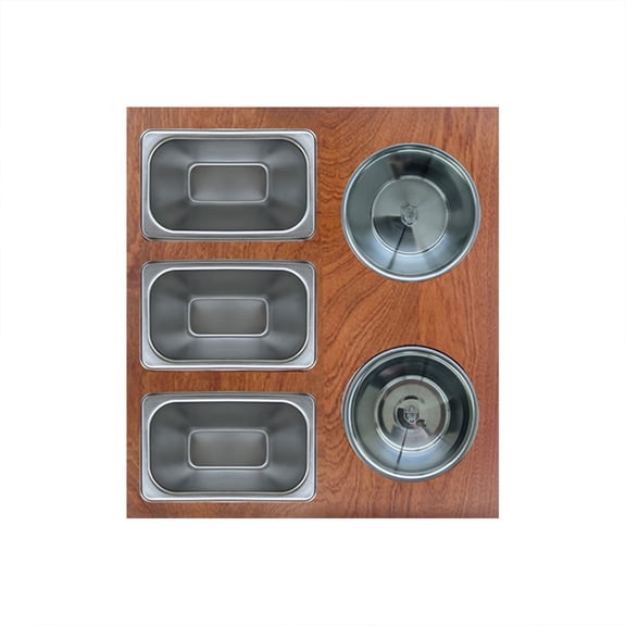 Strictly Sinks Condiment Serving Board Set with Stainless Steel Bowls - Cheese Board with 5 Containers, Workstation Kitchen Sink Serving Platter Charcuterie Board