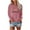 Pink, variant on Odeerbi Christmas Shirts For Women 2025 Long Sleeve Tops Merry Christmas Solid Print Round Neck Round Neck Top Pink