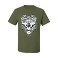 thumbnail image 2 of Drawn Tribal Wolf Animal Lover Men's Graphic T-Shirt, Military Green, 5XL, 2 of 3