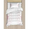 thumbnail image 3 of Dahlia Flower Queen Size Duvet Cover Set, Simplistic Drawing of Bushy Sunflower Daisy Like Large Petals Image Print, Decorative 3 Piece Bedding Set with 2 Pillow Shams, White Pink, by Ambesonne, 3 of 3