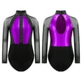 thumbnail image 5 of Zaldita Girls Shiny Rhinestone Leotards for Gymnastics Outfits Sparkle Dance Biketard Kids One-Piece Purple 12, 5 of 6