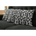 thumbnail image 2 of Ambesonne Geometric Throw Pillow Cover 4 Pack, Creative Modern Shapes, 24", Grey Vermilion, 2 of 6