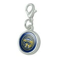 thumbnail image 2 of Nebraska State Flag Antiqued Bracelet Pendant Zipper Pull Charm with Lobster Clasp, 2 of 4