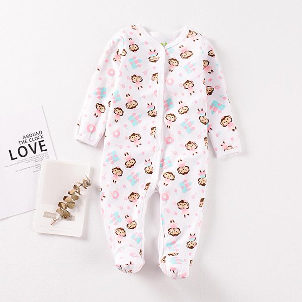 Mamelucos de animales para bebés recién nacidos Monos de botones con cuello redondo de otoño para niños y niñas (6-9M) Ehuebsd Para estrenar