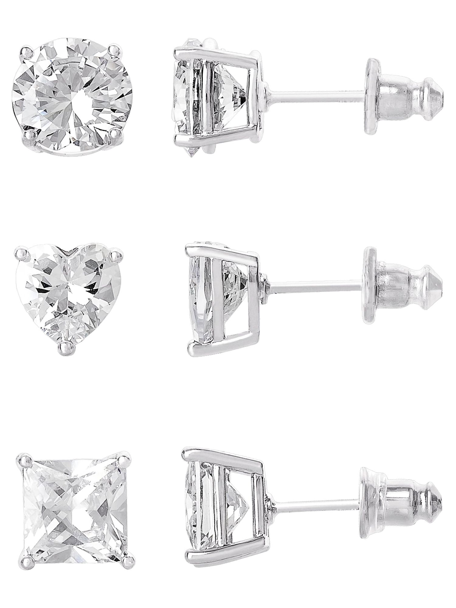Believe by Brilliance Women's Silver-Plated CZ Earring Set photo 5
