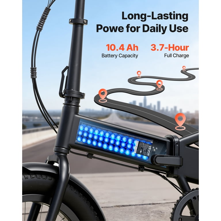 electric bicycle battery packs VEVOR Folding Ebike Battery 48v 10.4ah Lithium Pack With Bms 3a Charger Lock Handle Discharge Socket For 1000w Electric Bike Motor