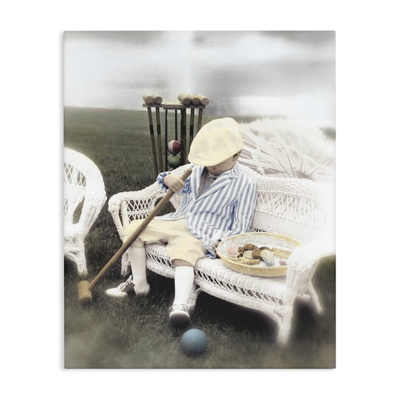 Stupell Industries Eclectic Child with Croquet Mallet Canvas Art, 16 x 20, by Kendra Dew