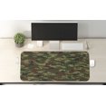 thumbnail image 2 of Camo Computer Mouse Pad, Grunge Graphic Camouflage Summer Theme Armed Forces Uniform Inspired Dark, Rectangle Non-Slip Rubber Mousepad X-Large, 35" x 15", Green Pale Green Brown, by Ambesonne, 2 of 2
