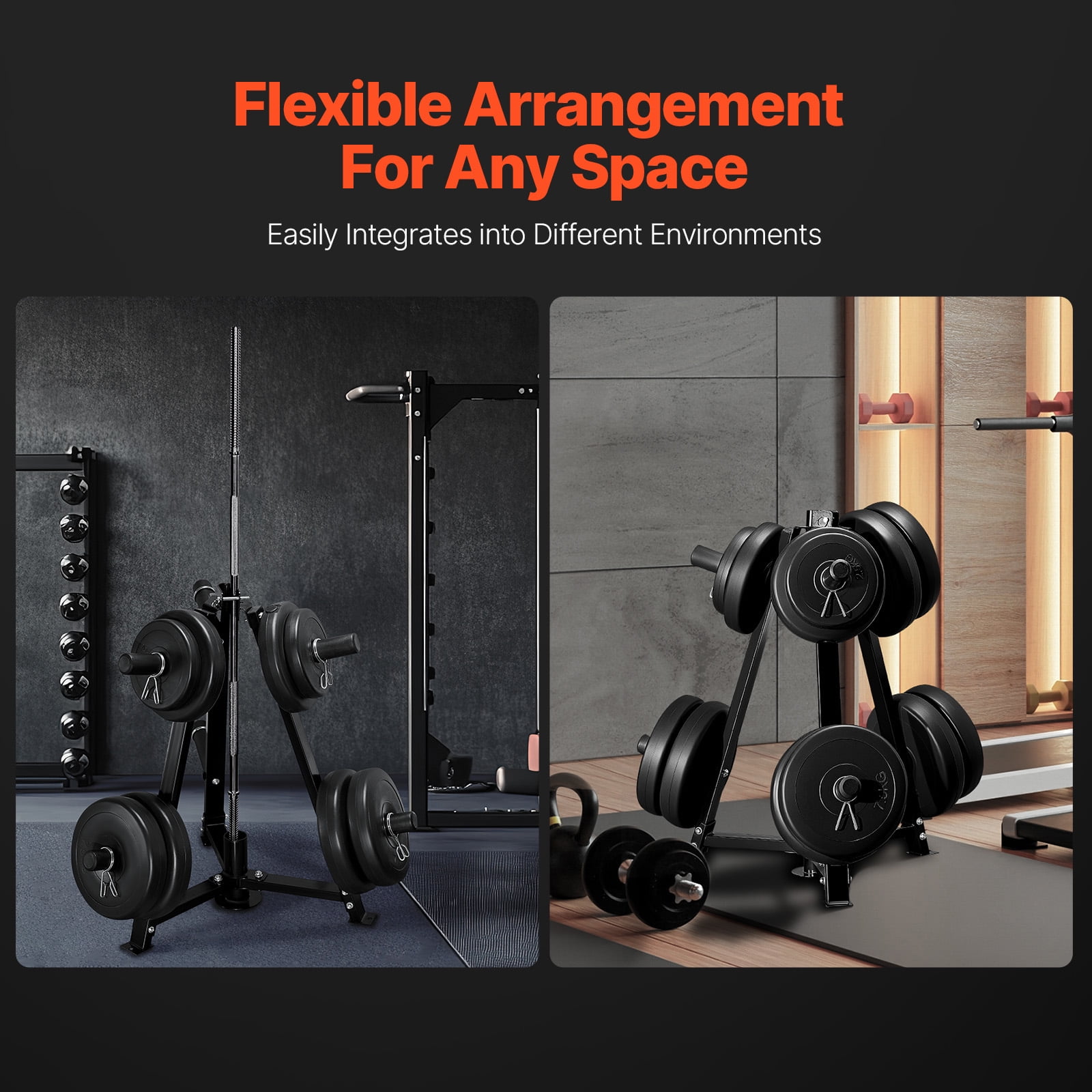 KFFKFF Dumbbell Rack, 2-Inch Disc Storage Stand, Regular Disc Storage Stand, 300 lbs Holding Capacity Weight Organizing Stand, Domestic Fitness Barbell Storage Stand, Ebony