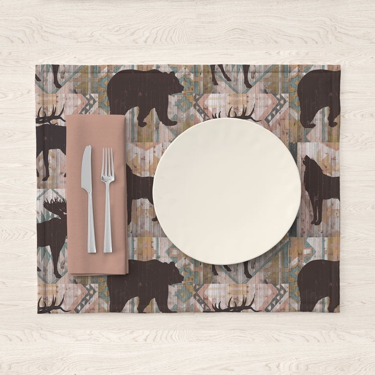 David Textiles Cotton Precut Moose Bear Fabric 1 yd X 44