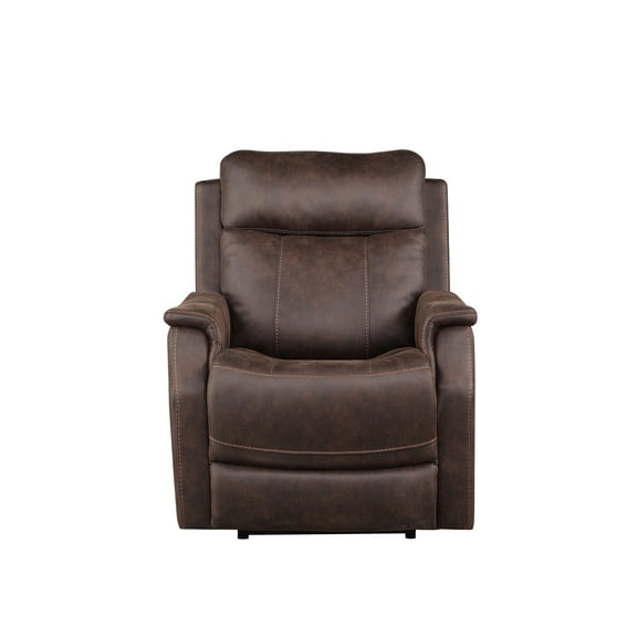Steve Silver Valencia Leatherette Dual Power Reclining Chair with USB, Walnut