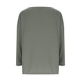 thumbnail image 4 of Long Sleeve Graphic T Shirts for Women Long Sleeve Linen Shirt Boat Neck Loose Plain Casual Lightweight Spring Fall Shirts Linen Tops with Pockets Ship Leader Women's Long Sleeve T-Shirt, 4 of 5