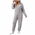 thumbnail image 2 of Timegard Combinaisons Grande Taille pour Femmes Automne Hiver en Molleton Doux à Capuche avec Fermeture Éclair, Pyjama Chaud, 2 of 6