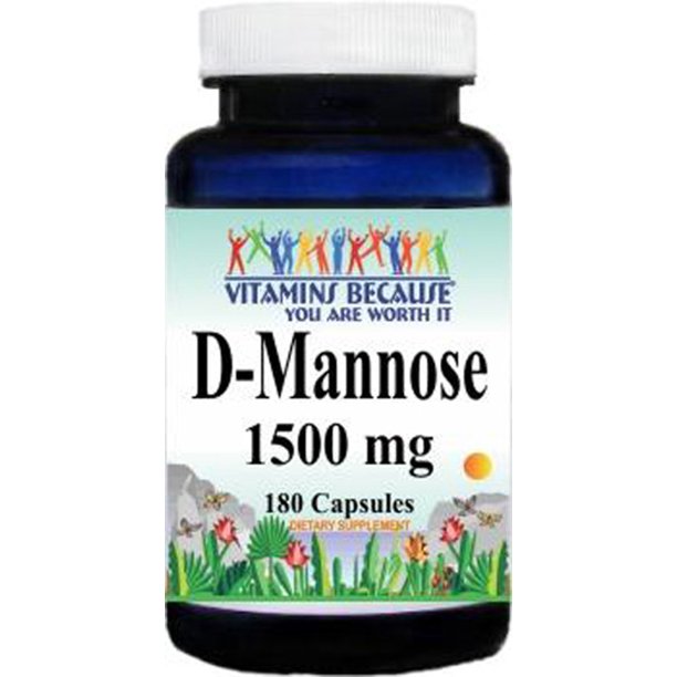 DMannose 1500mg Herbal Supplement 180 Capsules by Vitamins Because