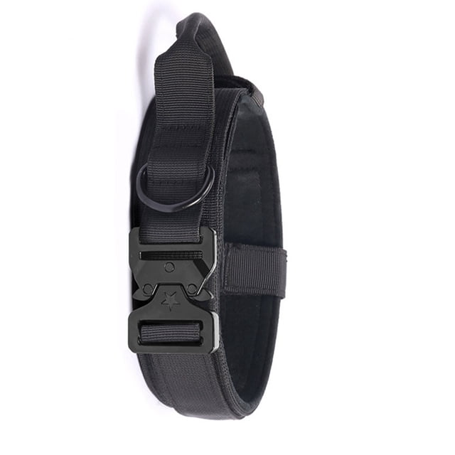 Collar para Perros Collar para Perros de Entrenamiento Militar cómodo, Ajustable y Seguro para Perros medianos y Grandes, Negro M (36‑48 cm/14,2‑18,9 Pulgadas)