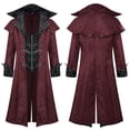 thumbnail image 5 of Vintage Dark Pattern Halloween Costume For Adults, Retro Long Coat For Cosplay, Masquerade Parties, Stage Performances, Themed Events, Photo Sessions, Role Play And Holiday Gatherings, 5 of 5
