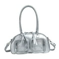 thumbnail image 4 of Bolso bandolera elegante para mujer con asa superior, bolso de mano para exteriores Plata, 4 of 8