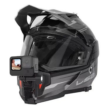 Motorcycle Helmet Chin Mount Strap for GoPro Hero 12/11/10/9 & Insta360 Action 3 – Secure & Adjustable Camera Mount
