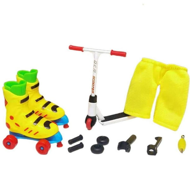 Vogacara Juego de 12 unidades de patinete de dedo de aleación para niños, Mini patinete de dedo, juguete interactivo para dedos, actividad sensorial, Juguetes amarillo Vogacara FN008347-01