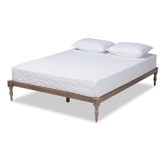 Bowery Hill Full Size Oak Finished Wood Platform Bed Frame