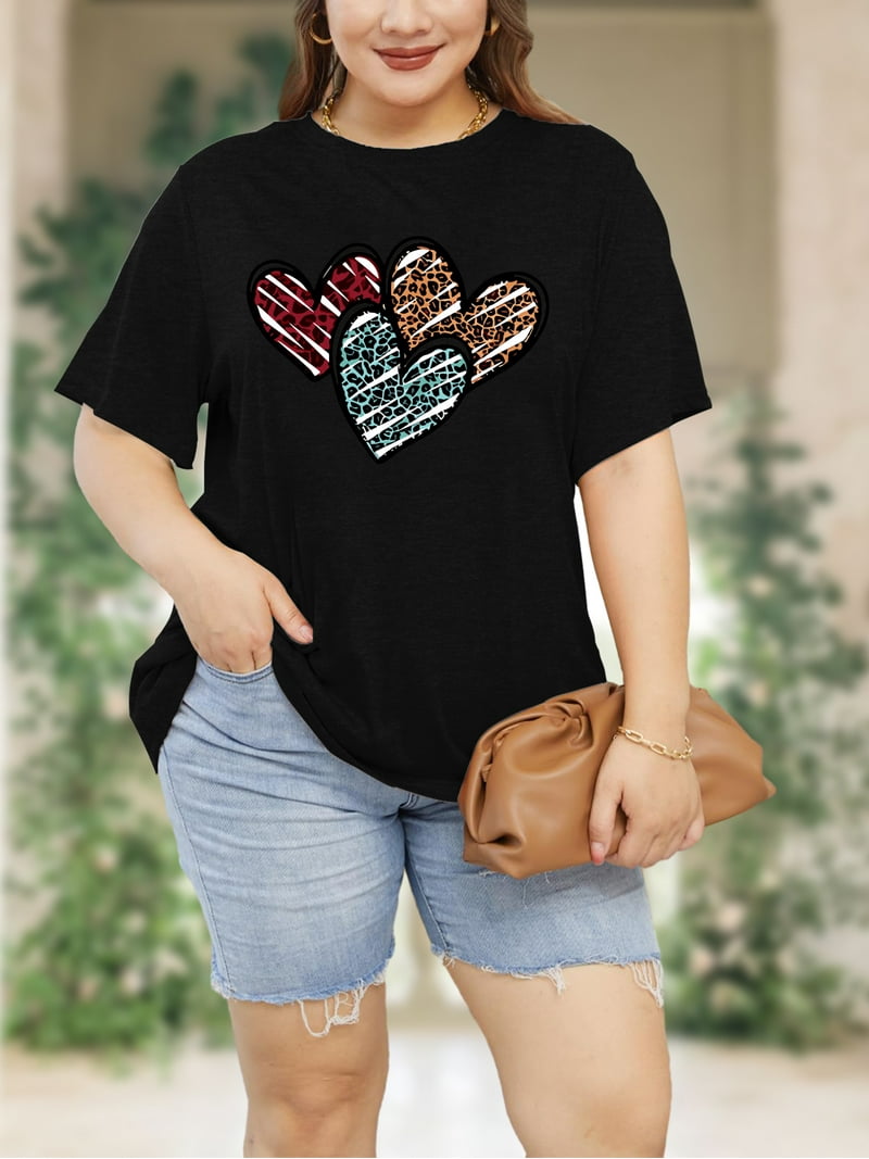 Plus Size Women's Short Sleeve 'Paris Mode' Slogan Printed T-Shirt – 100% Cotton