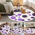 thumbnail image 5 of Purple Polka Dots Round Area Rug 3.3Ft Washable Circle Rugs for Dining Room Table, Modern Abstract Art Non-Slip Carpet Floor Mats Indoor Outdoor Carpet Runner Aesthetic Home Decor, 5 of 8