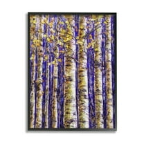 Stupell Industries Birch Trees on Blue Nature Painting Black Framed Art Print Wall Art, 16 x 20