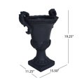 thumbnail image 5 of Egypt Outdoor Light Weight Concrete Chalice Garden Urn Planter, Black, 5 of 6