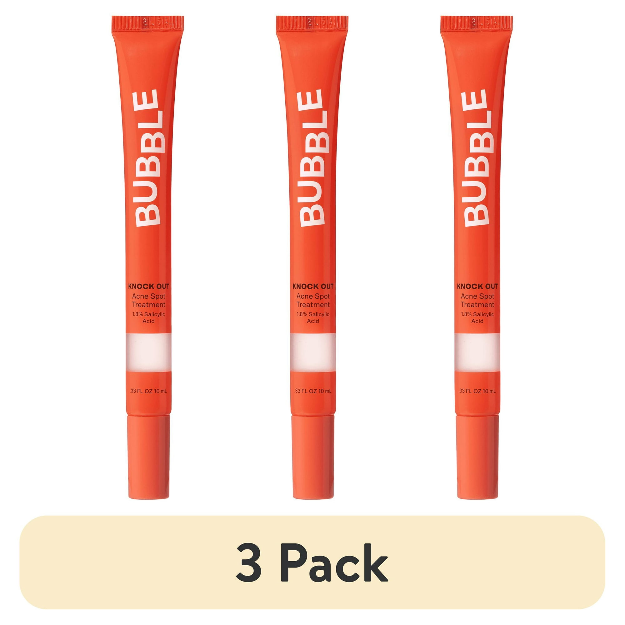 (3 pack) Bubble Skincare Knock Out Spot Treatment for Acne with Salicylic Acid, 10mL