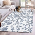 thumbnail image 3 of 3x5 Area Rugs, Blue Flower Non-Skid Rubber Backing Large Rectangle Rugs - Living Room Bedroom Home Office, Vintage Farmhouse Boho Leaf Spring Summer Indoor Floor Mat Carpets Washable Rug, 3 of 9